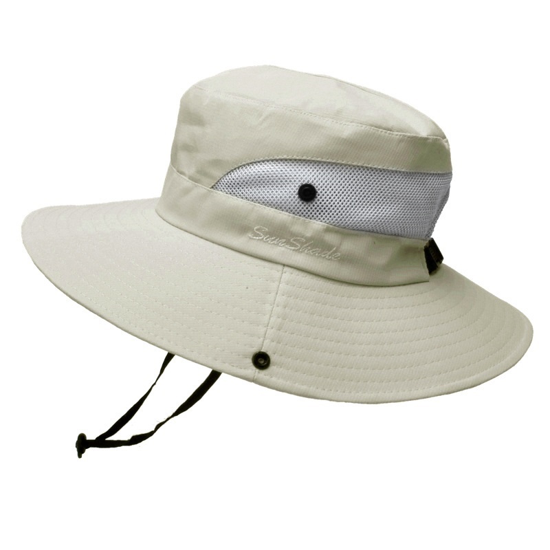 thumbnail image 2 of Sombrero Cubo Ajustable Pesca Adultos Niños Verano Ala Ancha Camping Sun Cap Beige, 2 of 2